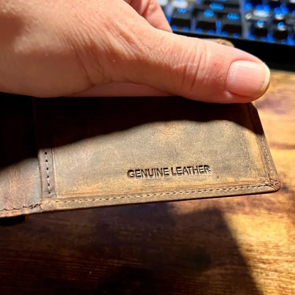 Wallet for Men's RFID Blocking Real Leather Bifold Stylish 2 ID Window